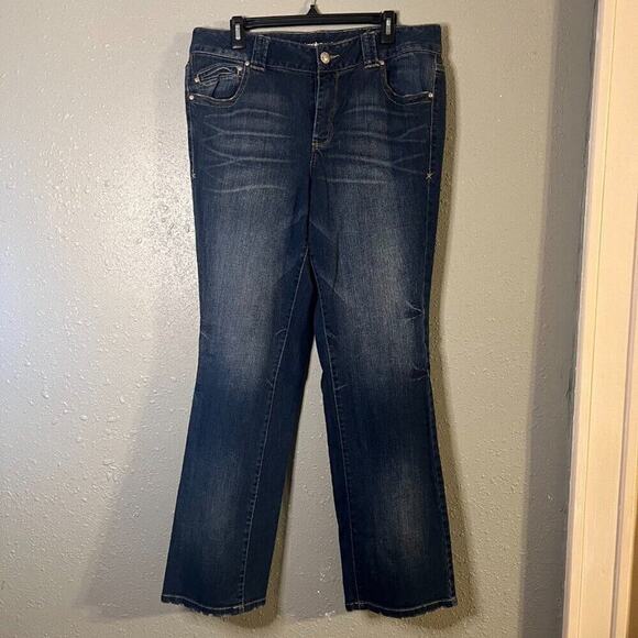 Lane Bryant Distintly Boot 18 Average Womens Jeans Dark Wash Feminine Slimming - Picture 1 of 14